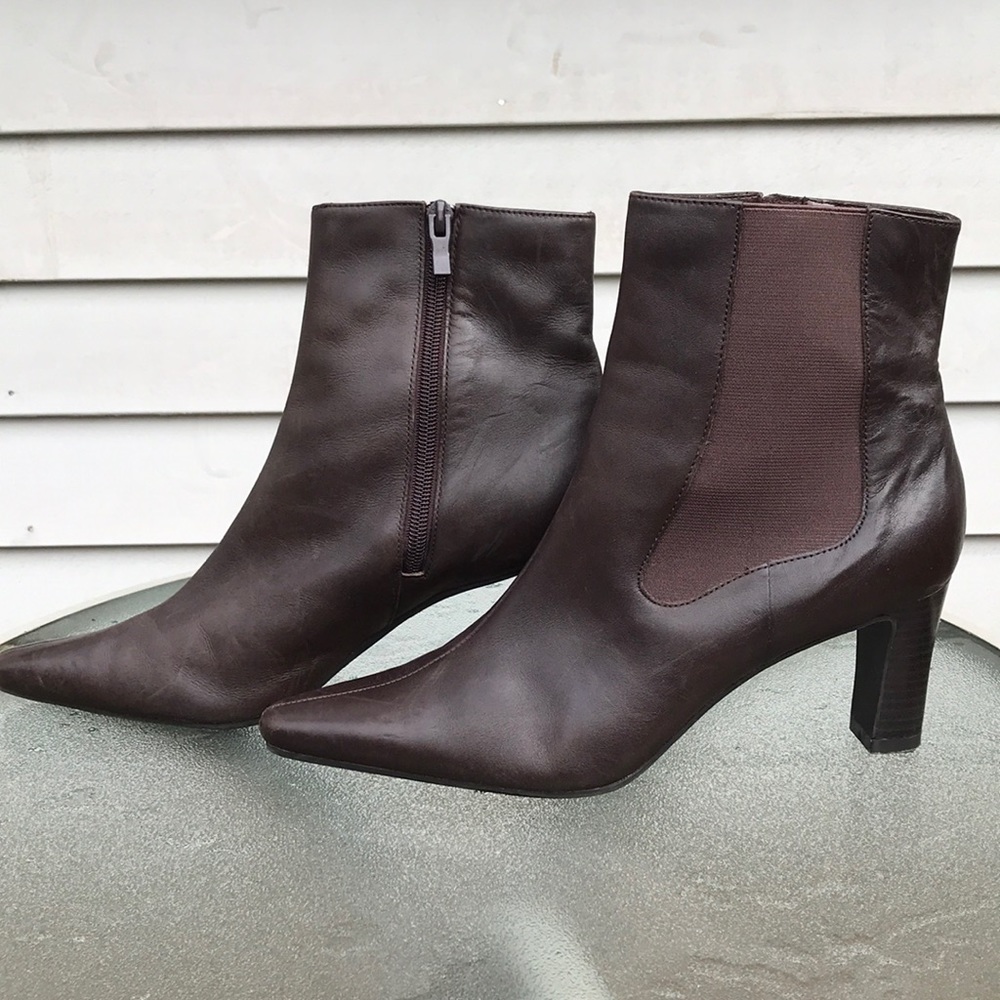 Brown “leather” booties